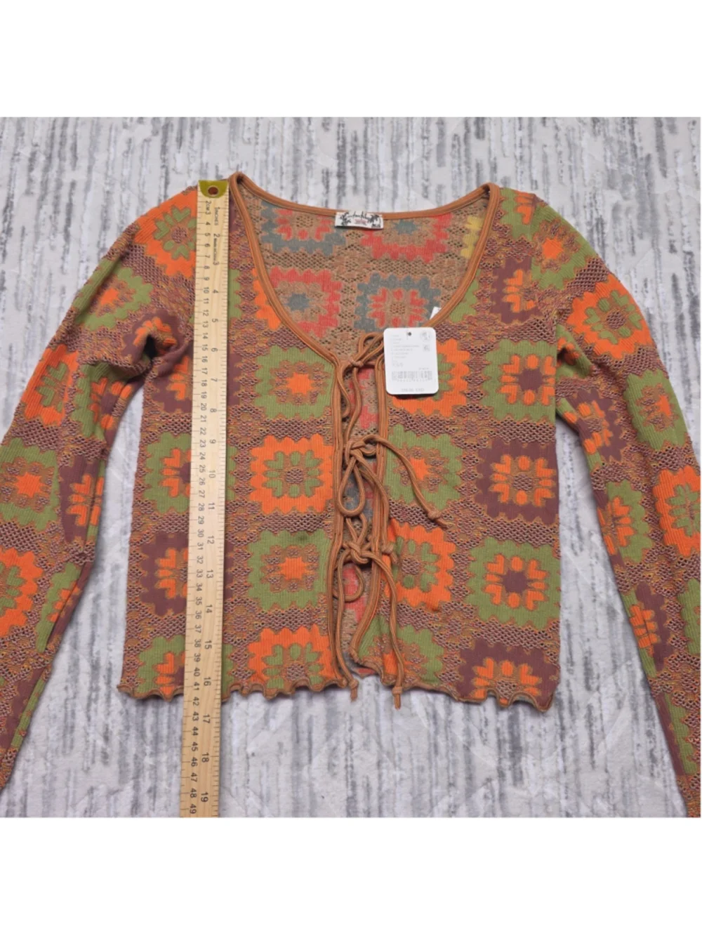 Free People Intimately Women's Orange Free For All Cardi Sz XS New